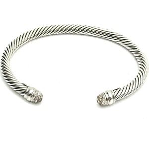 David Yurman Cable Classics Bracelet With Pave Diamonds Domes